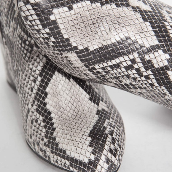 Chunky Heel Snakeskin Booties - Picture 2 of 3